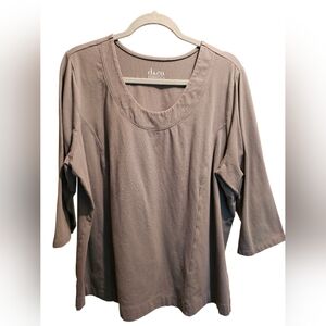 Essentials Gray Scoop Neck Women’s Top, 1X